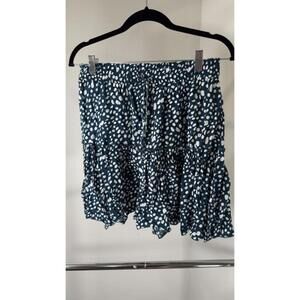 Ally Women's Tiered Skirt with White Polka Dot Pattern